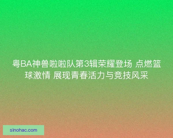 粤BA神兽啦啦队第3辑荣耀登场 点燃篮球激情 展现青春活力与竞技风采