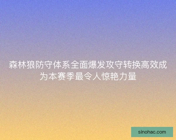 森林狼防守体系全面爆发攻守转换高效成为本赛季最令人惊艳力量